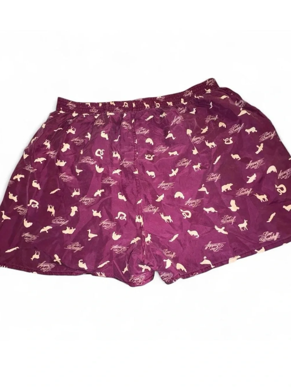 Men's Vintage Zino Davidoff Maroon Printed Silk Boxers